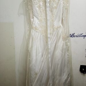 Chic Ivory and Gold Bridal Gown